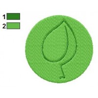 Leaf Logo Embroidery Design 06